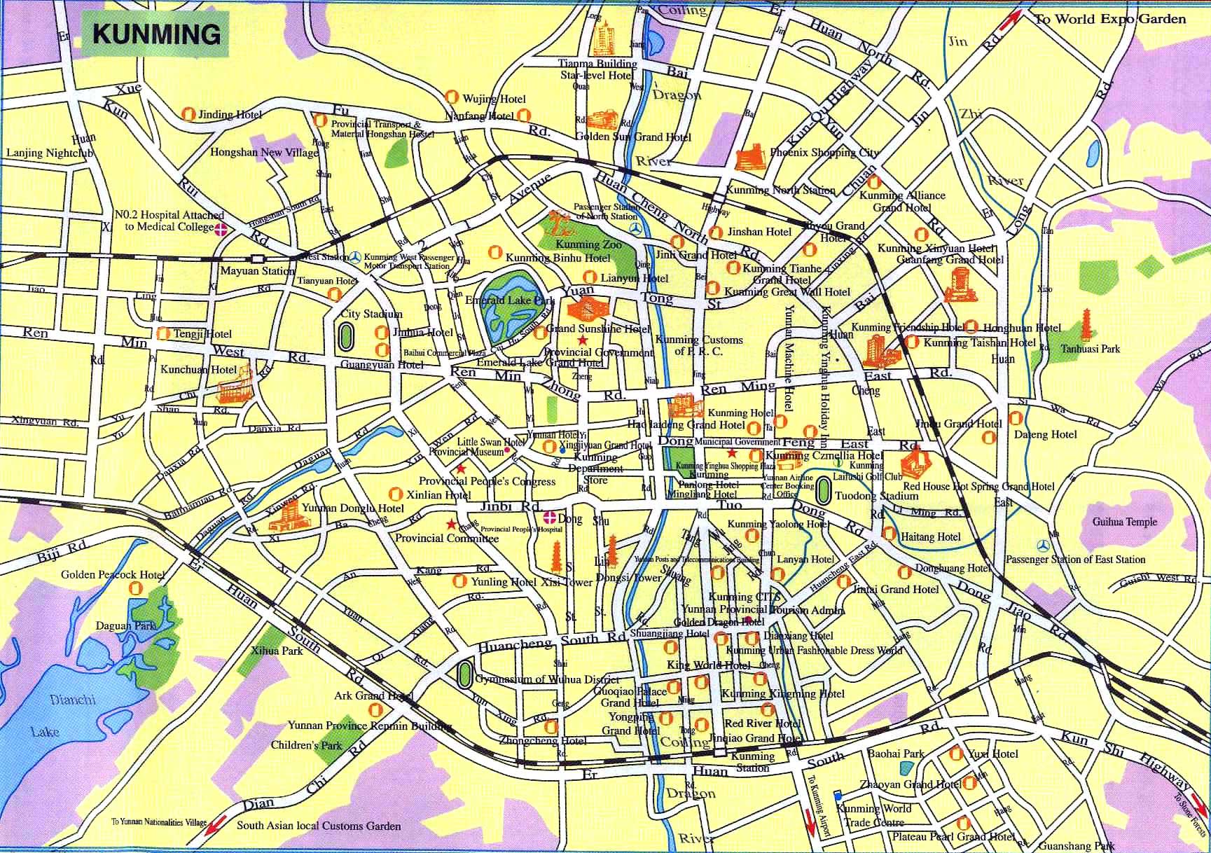 Kunming Tourist Map