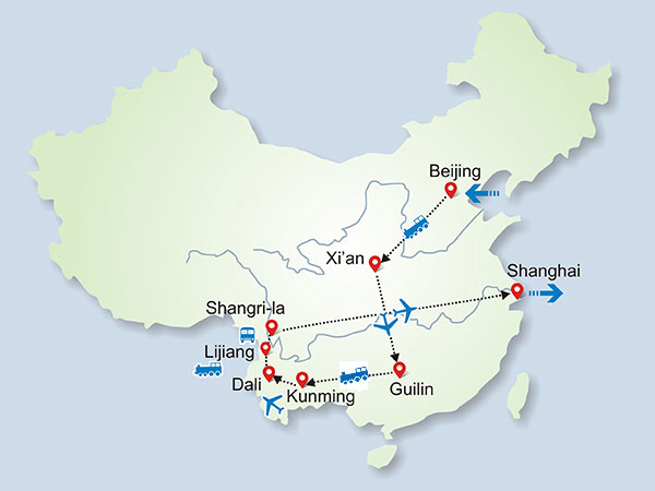 Beijing-Xian-Guilin-Yunnan-Shanghai Tour