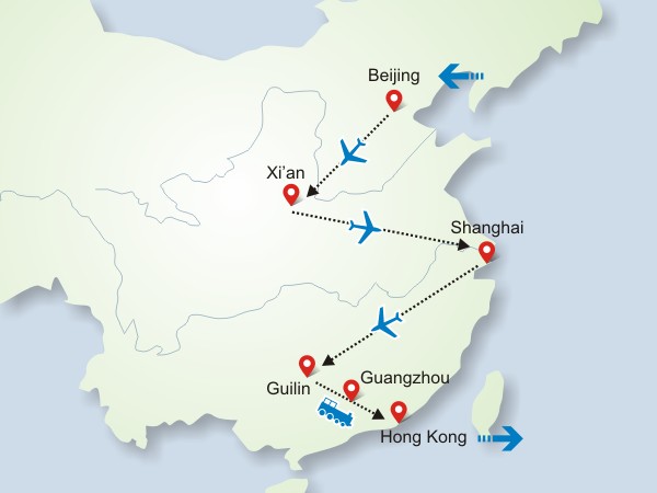 Beijing-Xian-Shanghai-Guilin-Guangzhou-Hong Kong Tour