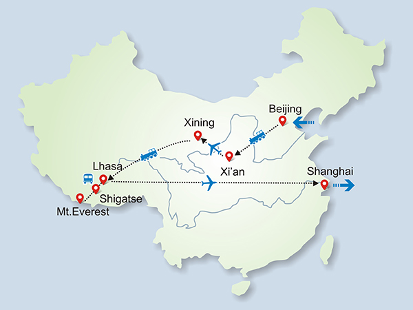 18 Days Tour to Mt. Everest by Qinghai-Tibet Train