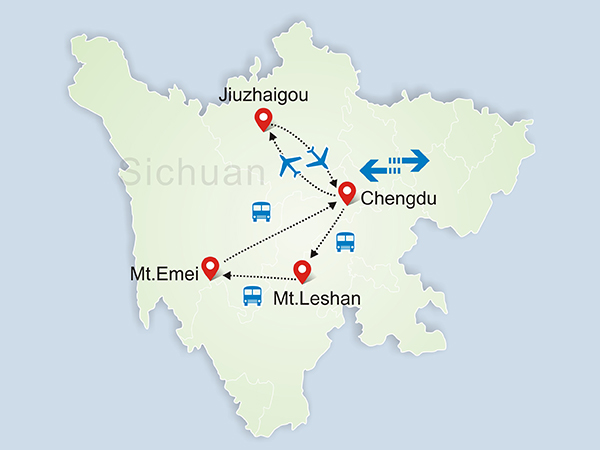 Chengdu-Jiuzhaigou-Leshan-Mt. Emei Tour