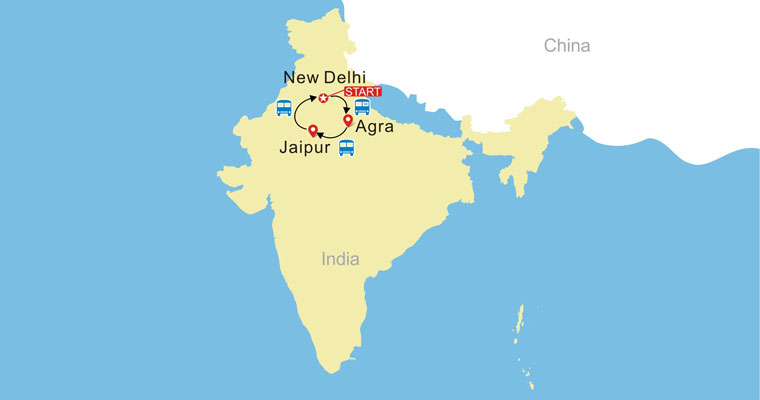 New Delhi-Agra-Jaipur-New Delhi