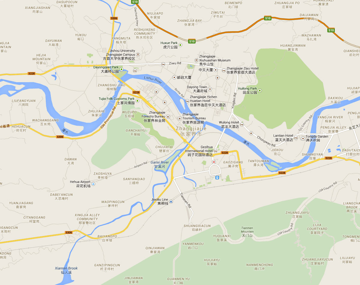 Zhangjiajie City Map